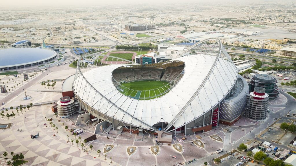 An aeria view of Khalifa Stadium Aerial. Photo: Outlook India.