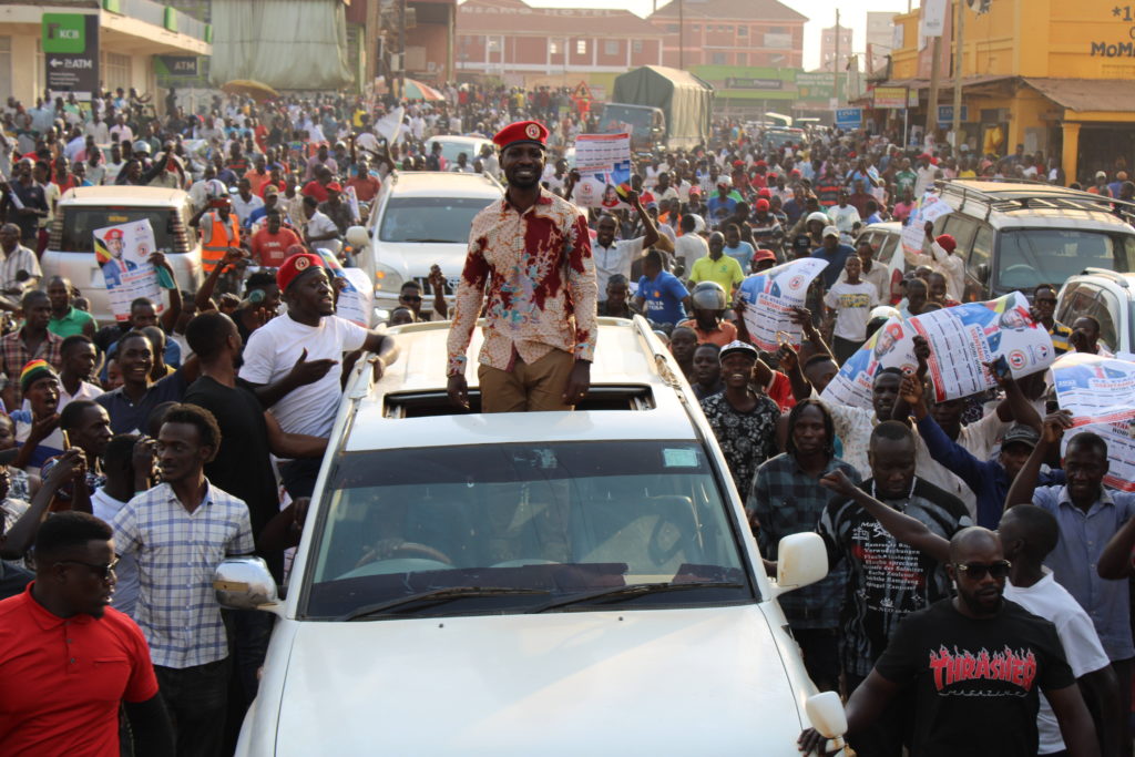 The National Unity Platform (NUP) leader, Robert Kyagulanyi Ssentamu alias Bobi Wine on Thursday, February 16, passing through Hoima City. Credit: Robert Atuhairwe/The Albertine Journal