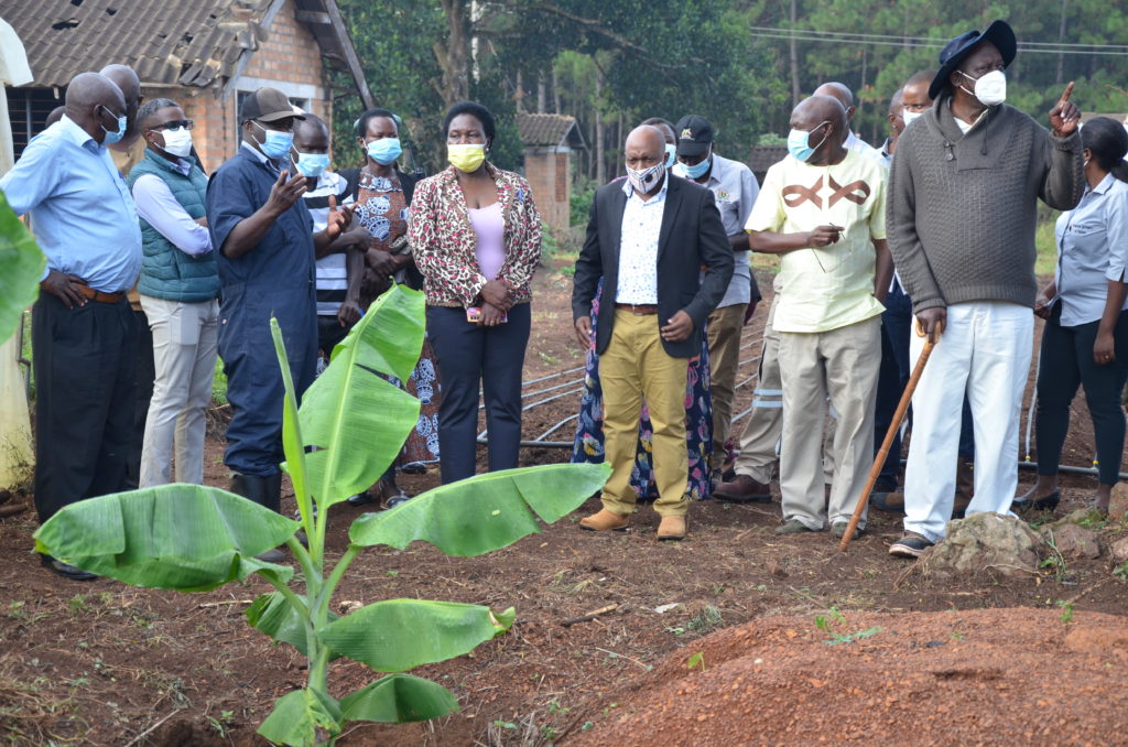 The Minister of energy, Ruth Nankabirwa, third left, at Enterprise centre in Bujumbura in Hoima City which trains farmers to meet standards to participate in the oil sector. Credit: Robert Atuhairwe/The Albertine Journal