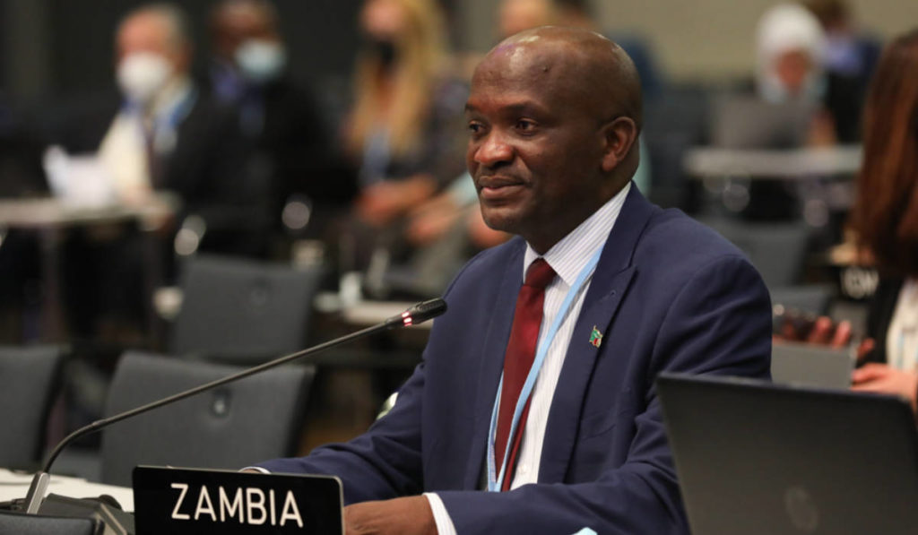 Ephraim Mwepya Shitima, the Chair of the African Group of Negotiators, representing Zambia. Photo: Net.