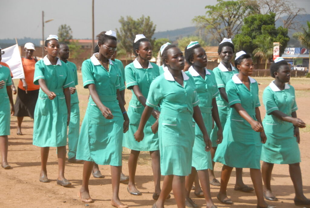 Students of Hoima School of Nursing and Midwifery in Western Uganda. Credit: Robert Atuhairwe/The Albertine Journal