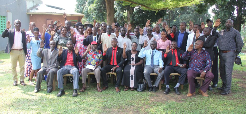 UPC members from Bunyoro on Saturday. Credit: Robert Atuhairwe/The Albertine Journal