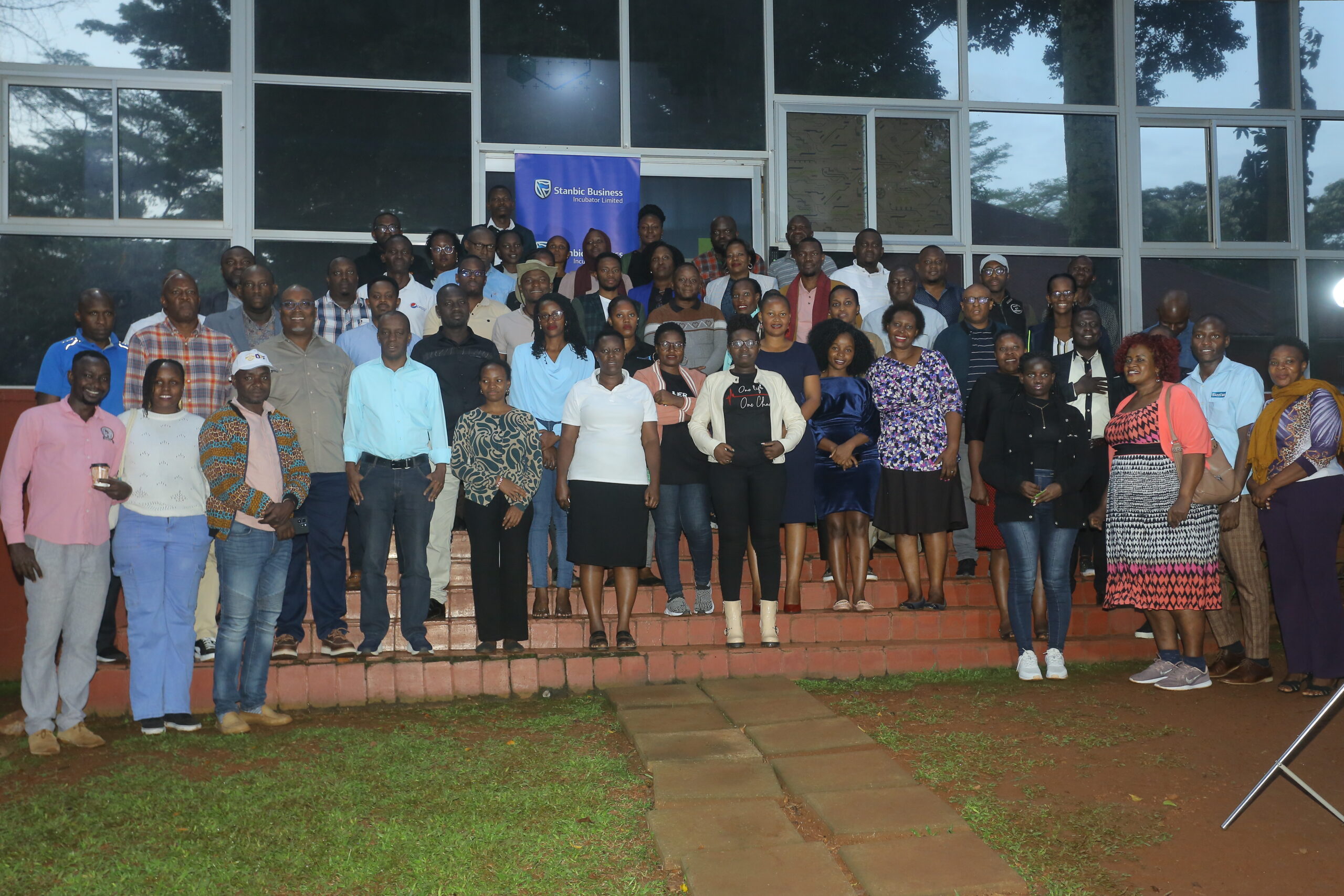 Entrepreneurs posing for a photo after the networking event.